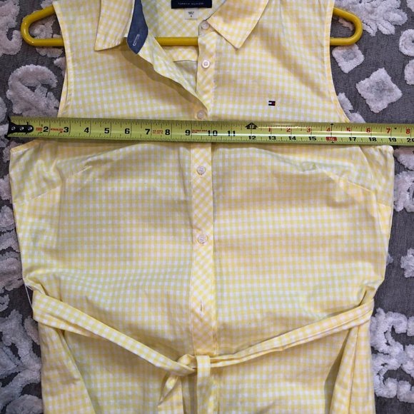 Tommy Hilfiger, Yellow and White Gingham, Sleeveless, Shirt Dress, Size: 8, NWOT - Picture 10 of 13